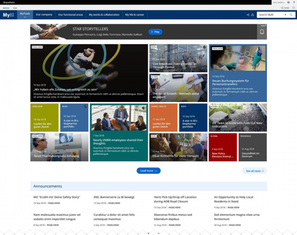 Intranet design examples - Newsworthy