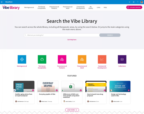 Intranet design examples - The Library
