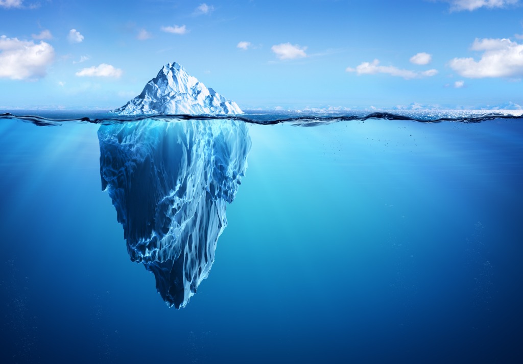 iceberg floating in arctic sea