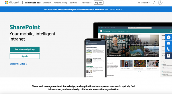 Best intranet platforms from around the world: Microsoft SharePoint