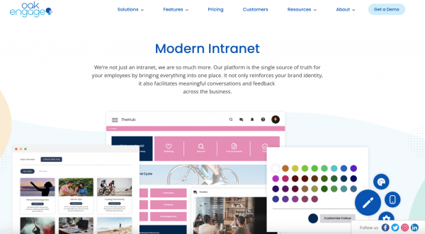 Best intranet platforms from around the world: Oak Engage