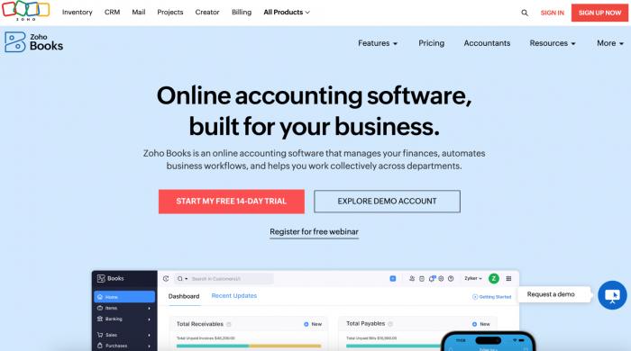 Best client portals for accountants: Zoho Books