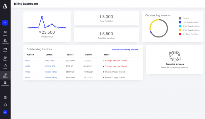 Canopy accounting practice management software