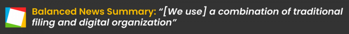 Examples of accounting document management & file-sharing by Balanced News Summary