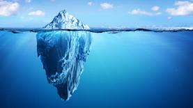 iceberg floating in arctic sea